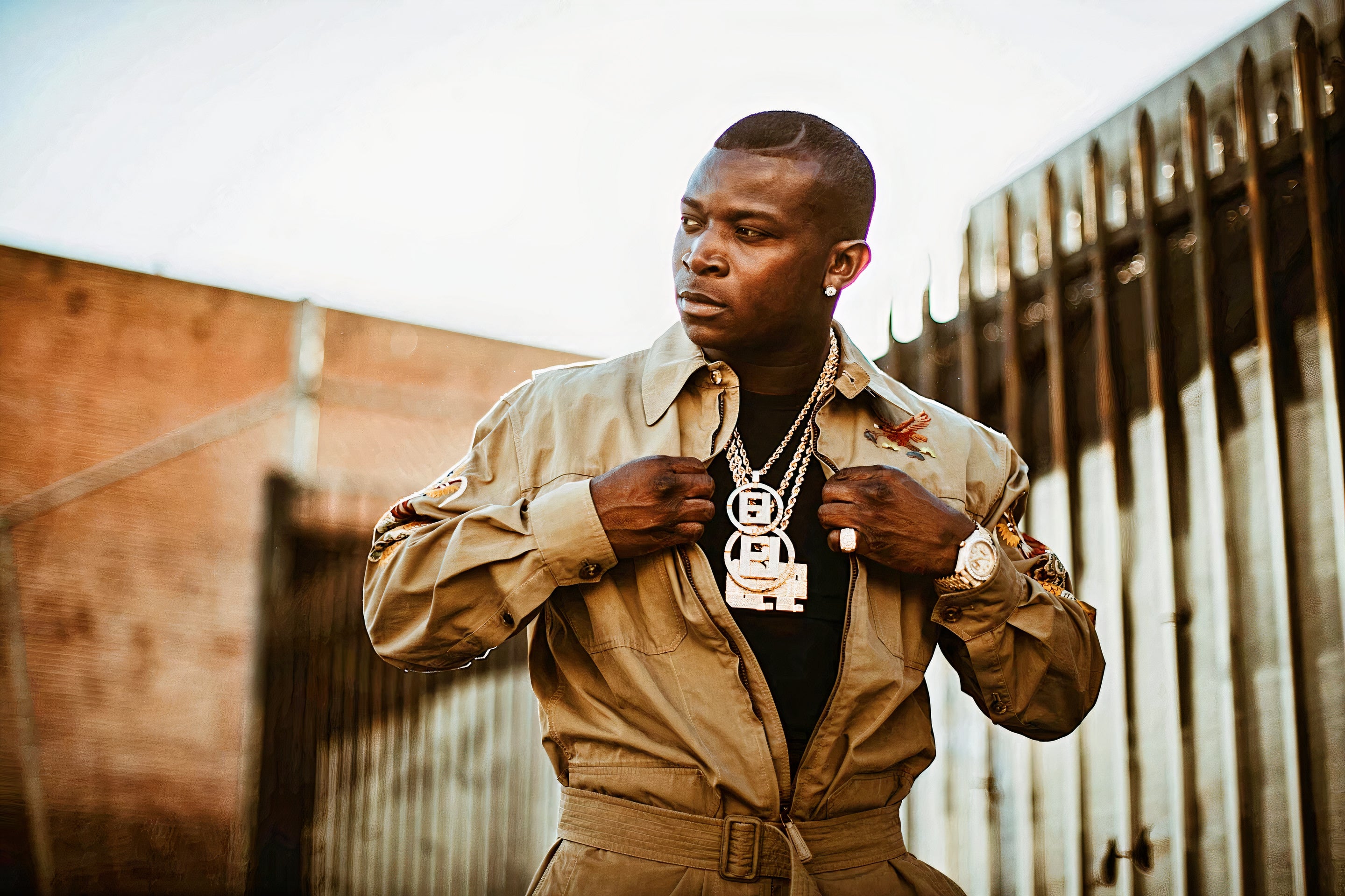 Rapper OT Genasis repping Focus Rich Clothing, adding star power to the luxury streetwear movement.